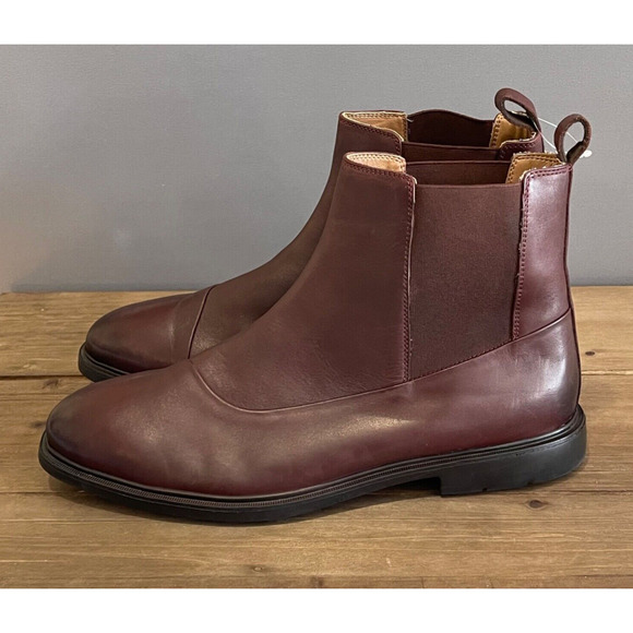Thomas and Vine Men\'s Hanford Chelsea Boots Size 12 Bordeaux Leather Comfort main image 9